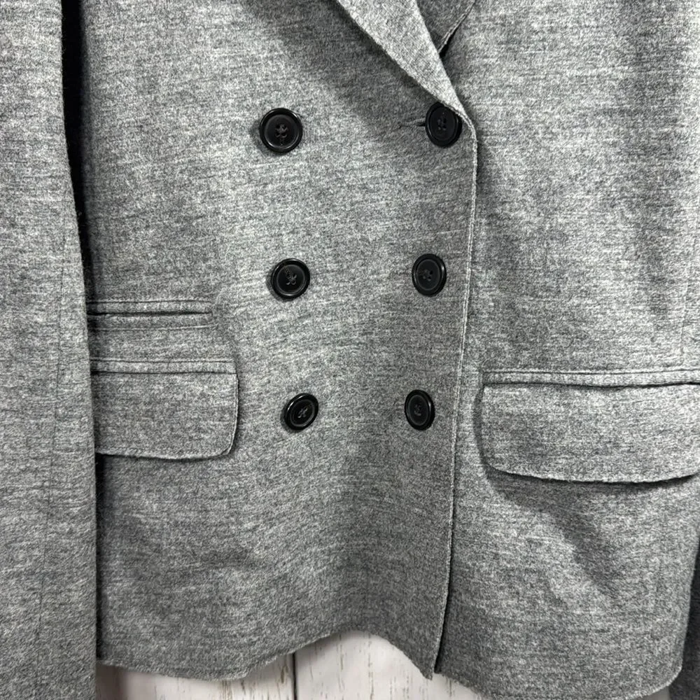 J.Crew Wool Blazer Jacket Gray Double Breasted Classic Workwear Minimalist - Picture 7 of 16